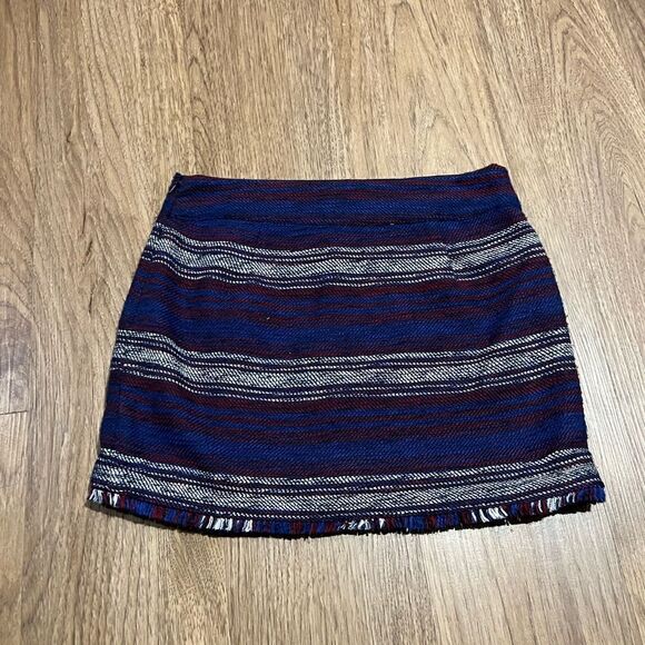 Joie Striped Tweed Genae Wrap Mini Skirt size 2 - Picture 3 of 4